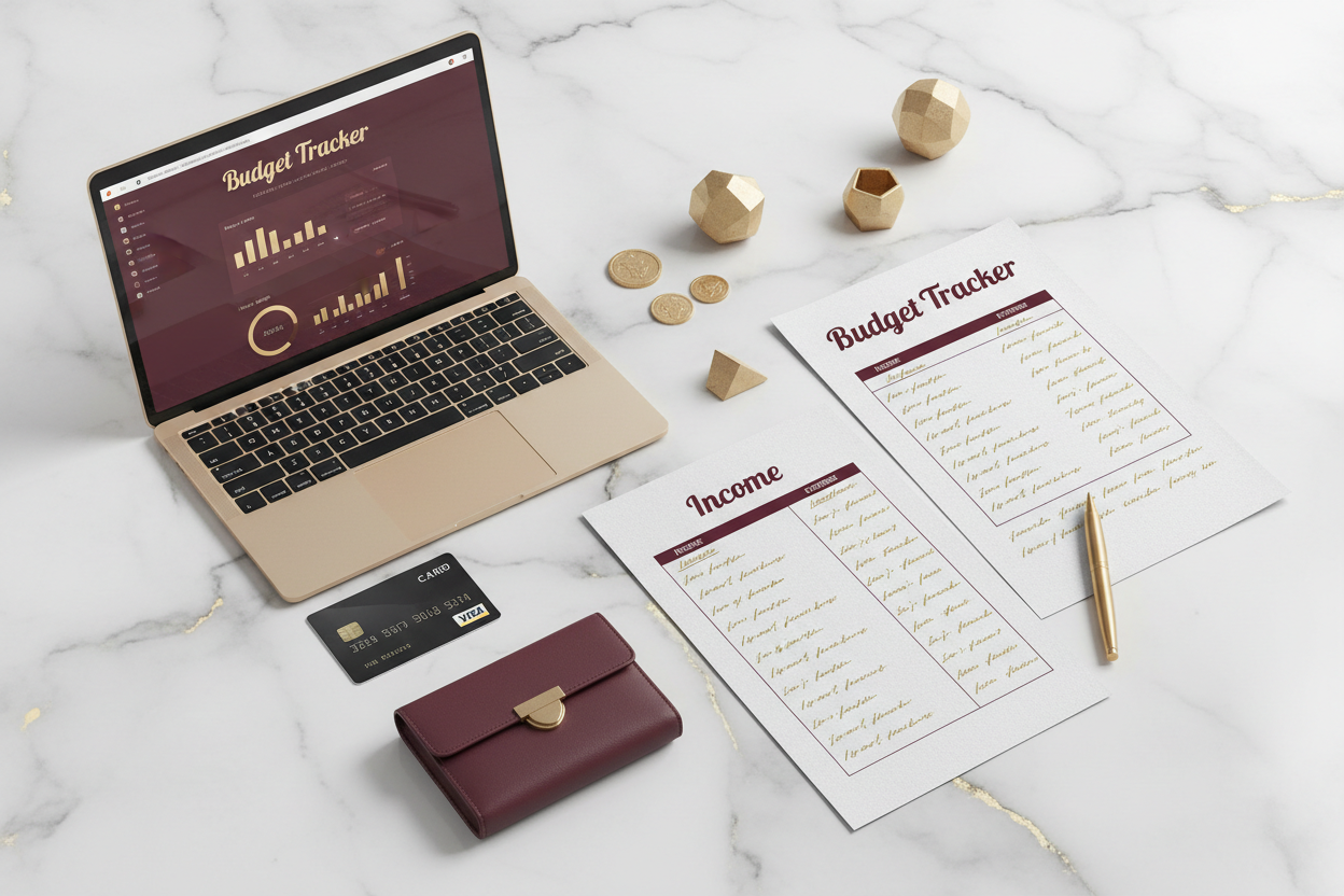 Printable Budget Tracker PDF- budget planner for financial planning by PrintFlowStudio 