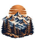 PrintFlowStudio Mountain View men's graphic T-shirt artwork