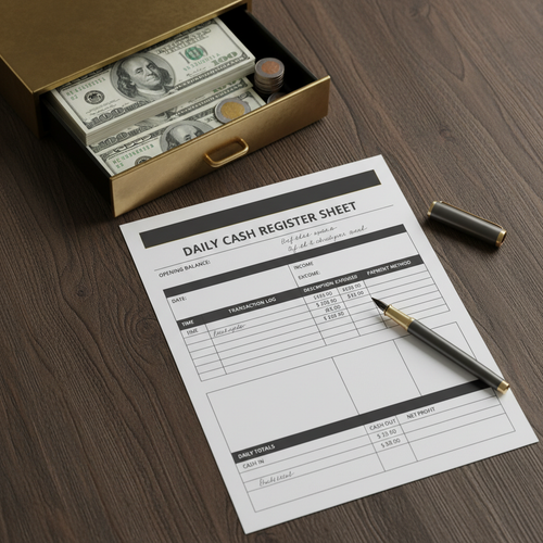 Daily Cash Register Sheet