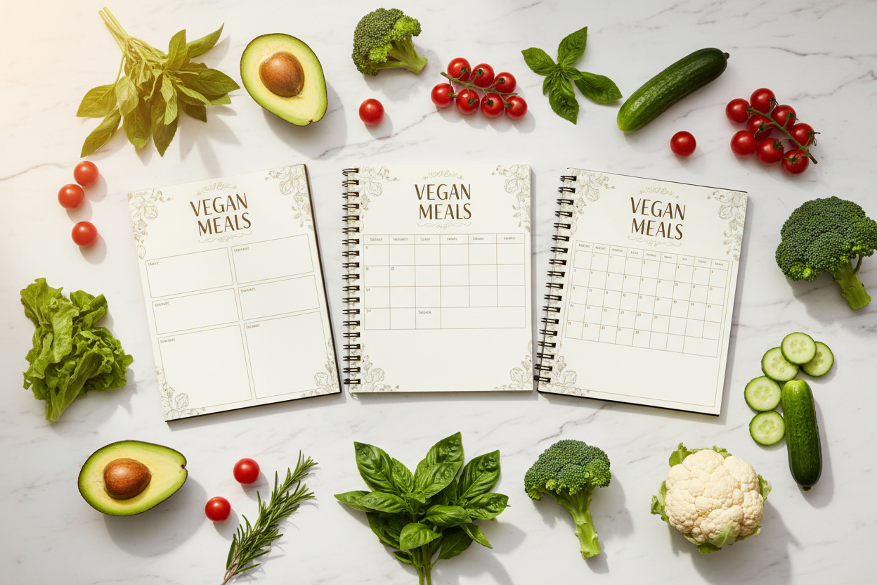 Daily Weekly Monthly Vegan Meals Planners Bundle