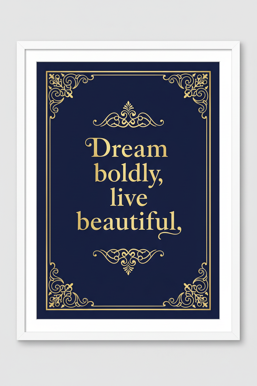 Dream boldly, live beautifully