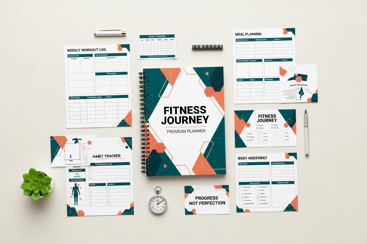 Progress Tracker Fitness Planner Bundle
