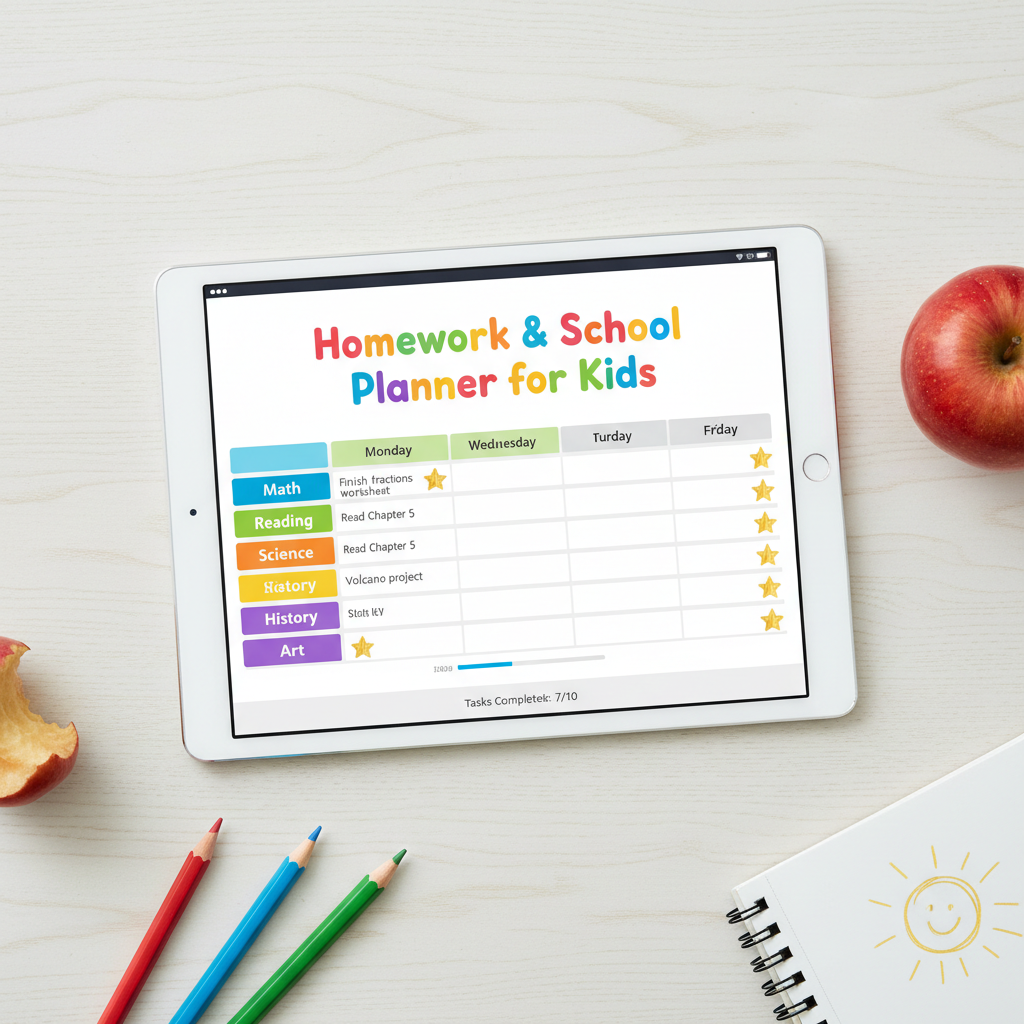 Homework & School Planner Mockup