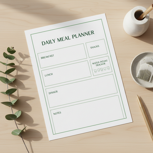 Daily Meal Planner printable digital template