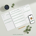 90 Days Meal Planner printable digital template