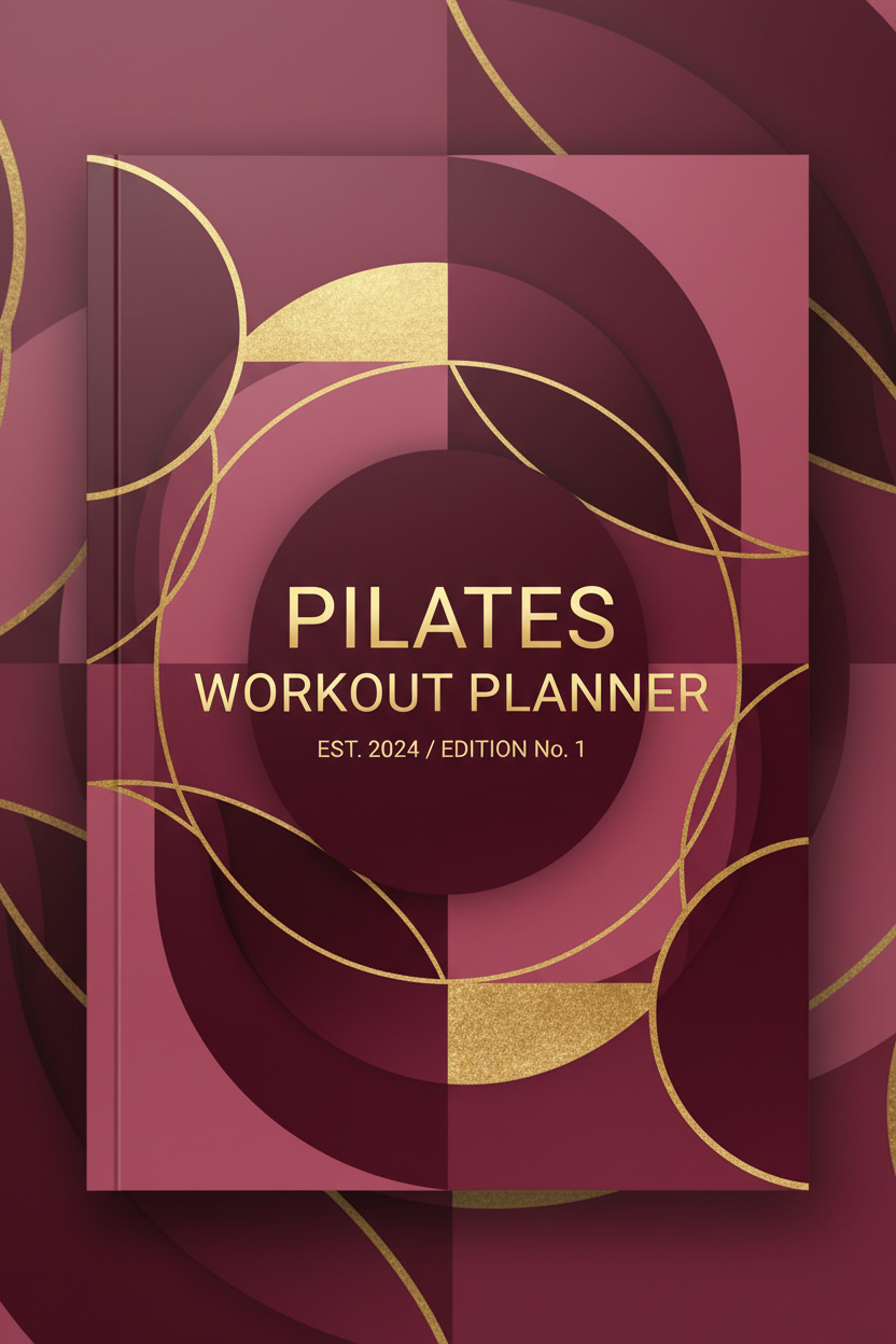 Pilates workout planner pdf printable- strengthen,lengthen and tone fitness tracker by PrintFlowStudio 