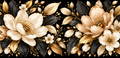 Artwork preview black gold and natural beige floral ceramic mug