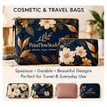 PrintFlowStudio cosmetic and travel bag product showcase