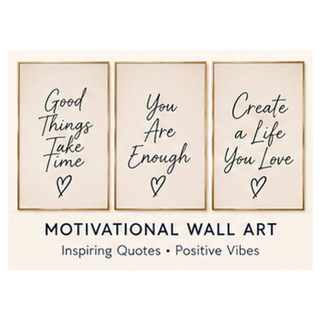 PrintFlowStudio motivational wall art showcase