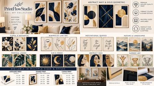 PrintFlowStudio wall art collection showcase