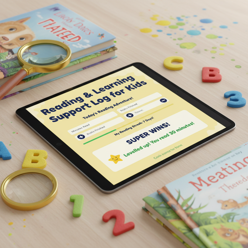 Reading & Learning Support Log Mockup