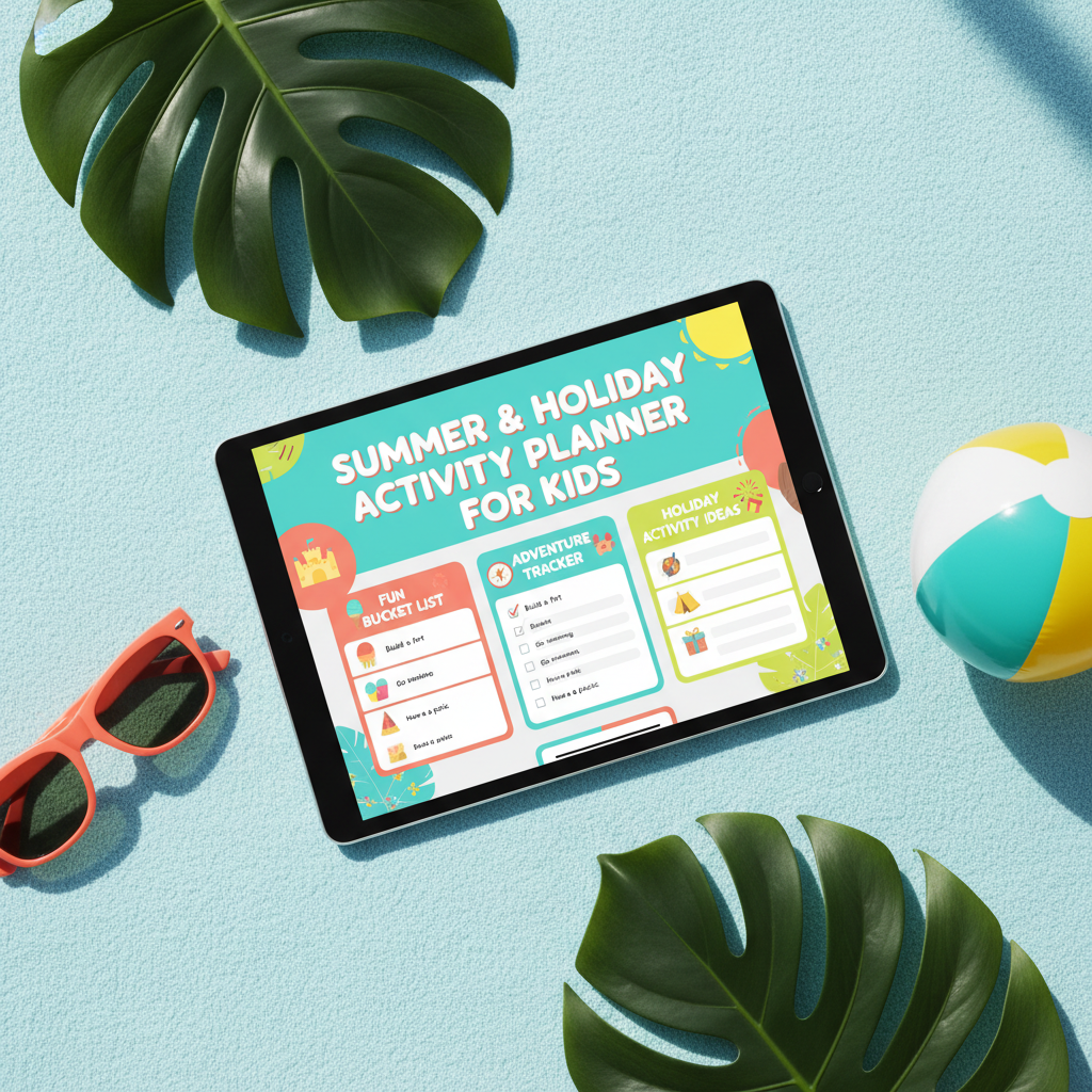 Summer & Holiday Activity Planner Mockup